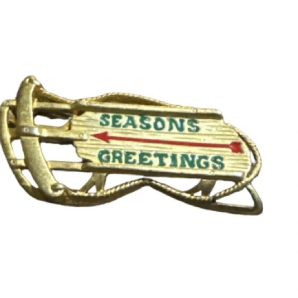 Danecraft Gold Sled Brooch